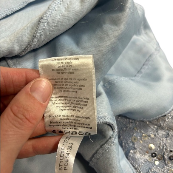 Alex Evenings Sequined Lace Sheath Dress + Jacket Hydrangea Blue NWT 2PC Sz 8 - Picture 7 of 16